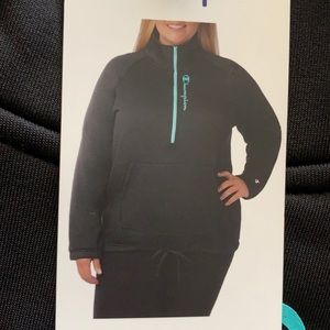 Champion ladies 1/4 zip pullover black medium